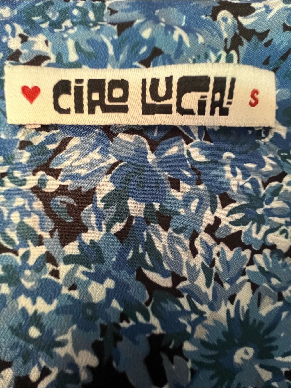 Ciao Lucia Blue Floral Button-Front Dress - Picture 3 of 5